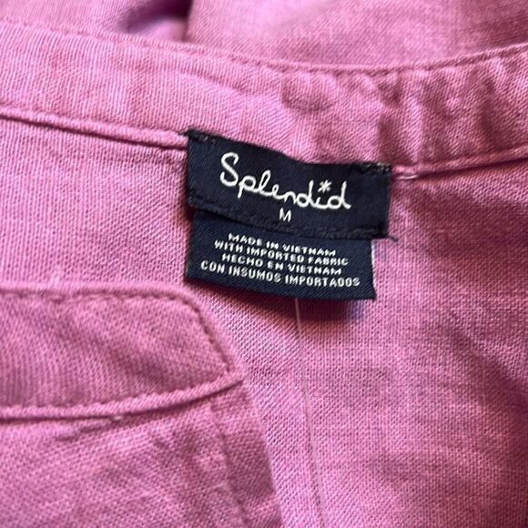 Splendid Linen Blouse Medium Ladies’ Top Shirt Purple NWT V-Neck Loose Fit Soft - Picture 6 of 11